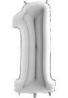 Grabo Jumbo Number 1 Silver Balloon Party Supplies Decorations Ideas Novelty Gift