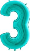 Grabo Jumbo Number 3 Tiffany Balloon Party Supplies Decorations Ideas Novelty Gift