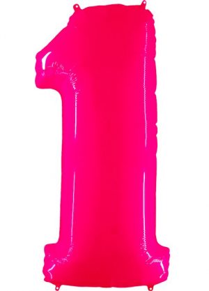 Grabo Jumbo Number 1 Neon Pink Balloon Party Supplies Decorations Ideas Novelty Gift