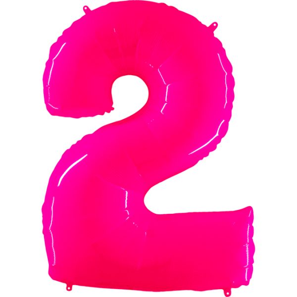 Grabo Jumbo Number 2 Neon Pink Balloon Party Supplies Decorations Ideas Novelty Gift