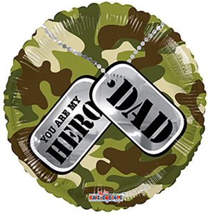 Army Camo Hero Dad Standard Balloon Party Supplies Decorations Ideas Novelty Gift