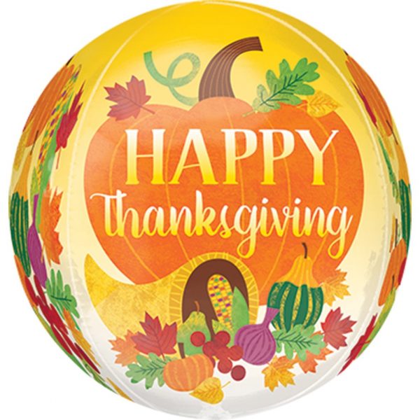 Happy Thanksgiving Harvest Orbz Sphere Balloon Party Supplies Decorations Ideas Novelty Gift