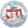 Happy Happy Christmas Snowmen 18in Balloon Party Supplies Decorations Ideas Novelty Gift