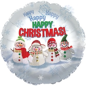 Happy Happy Christmas Snowmen Standard Balloon Party Supplies Decorations Ideas Novelty Gift