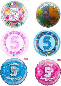 5th Birthday Balloons Party Supplies Decorations Ideas Novelty Gift