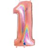 Grabo Jumbo Number 1 Rose Gold Glitter Balloon Party Supplies Decorations Ideas Novelty Gift