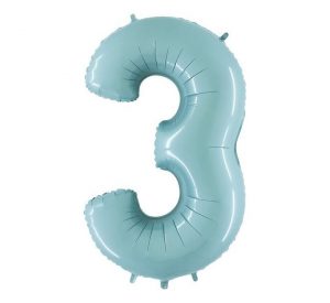 Grabo Jumbo Number 3 Pastel Blue Balloon Party Supplies Decorations Ideas Novelty Gift