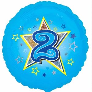 Happy 2nd Birthday Blue Stars Standard Balloon Party Supplies Decorations Ideas Novelty Gift