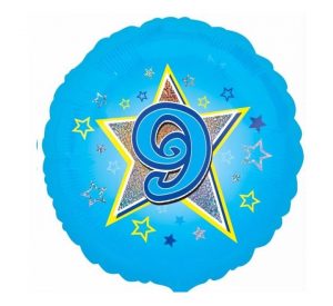 Happy 9th Birthday Blue Stars Standard Balloon Party Supplies Decorations Ideas Novelty Gift