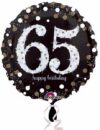 Happy 65th Birthday Black Sparkles Balloon Party Supplies Decorations Ideas Novelty Gift