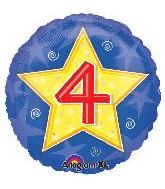 Happy 4th Birthday Blue Star Balloon Party Supplies Decorations Ideas Novelty Gift