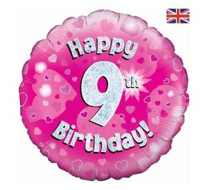 Happy 9th Birthday Pink Glitz Standard Balloon Party Supplies Decorations Ideas Novelty Gift