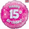 Happy 15th Birthday Pink Balloon Party Supplies Decorations Ideas Novelty Gift