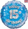 Happy 15th Birthday Blue Balloon Party Supplies Decorations Ideas Novelty Gift