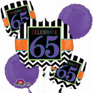 Happy 65th Birthday Balloon Bouquet Party Supplies Decorations Ideas Novelty Gift