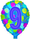 Happy 9th Birthday Shape Balloon Party Supplies Decorations Ideas Novelty Gift