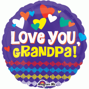 Love You Grandpa Hearts Standard Balloon Party Supplies Decorations Ideas Novelty Gift