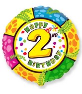Happy 2nd Birthday Animal Print Standard Balloon Party Supplies Decorations Ideas Novelty Gift