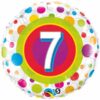 Happy 7th Birthday Colourful Dots 18in Balloon Party Supplies Decorations Ideas Novelty Gift