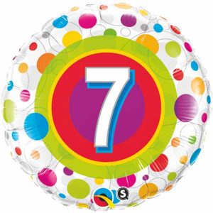 Happy 7th Birthday Colourful Dots Standard Balloon Party Supplies Decorations Ideas Novelty Gift