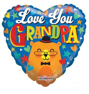 Love You Grandpa Teddybear Standard Balloon Party Supplies Decorations Ideas Novelty Gift