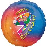 Happy 9th Birthday Colourful Standard Balloon Party Supplies Decorations Ideas Novelty Gift