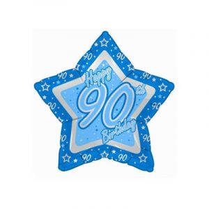 Blue Star Happy 90th Birthday Standard Balloon Party Supplies Decorations Ideas Novelty Gift