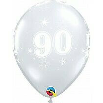 6pcs 90th Clear Birthday Latex Balloons Party Supplies Decorations Ideas Novelty Gift