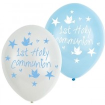 Blue & White Communion Church Latex Balloons Party Supplies Decorations Ideas Novelty Gift