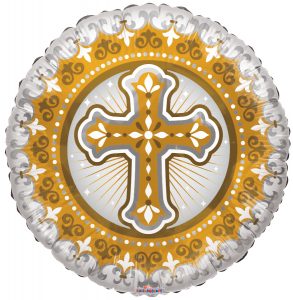 Gold Cross 18in Balloon Party Supplies Decorations Ideas Novelty Gift 16087-18
