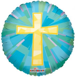 Blue & Gold Cross Standard Balloon Party Supplies Decorations Ideas Novelty Gift
