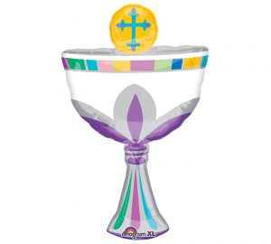 Lilac 1st Communion Chalice Supershape Balloon Party Supplies Decorations Ideas Novelty Gift