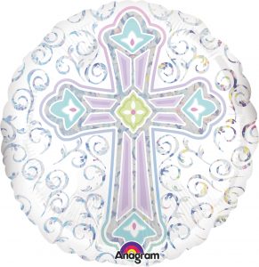Holographic Cross 18in Balloon Party Supplies Decorations Ideas Novelty Gift 32631