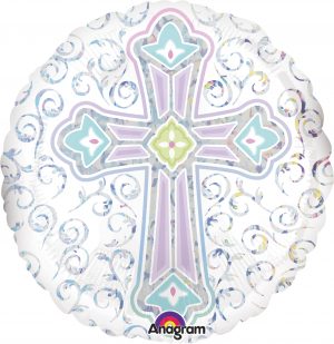 Holographic Cross Standard Balloon Party Supplies Decorations Ideas Novelty Gift