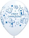 Blue Communion Symbols 11in Latex Balloons Party Supplies Decorations Ideas Novelty Gift 37197