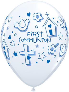 Blue Communion Symbols Latex Balloons Party Supplies Decorations Ideas Novelty Gift