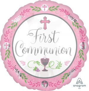 Pink First Communion Standard Balloon Party Supplies Decorations Ideas Novelty Gift