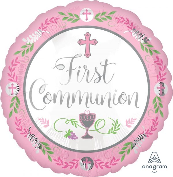 Pink First Communion 18in Balloon Party Supplies Decorations Ideas Novelty Gift 37370