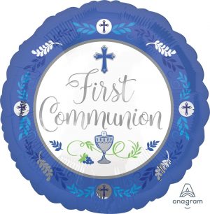Blue First Communion Standard Balloon Party Supplies Decorations Ideas Novelty Gift