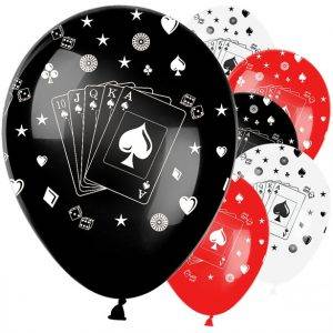 6 Pcs Casino Card Decks Latex Balloons Party Supplies Decorations Ideas Novelty Gift