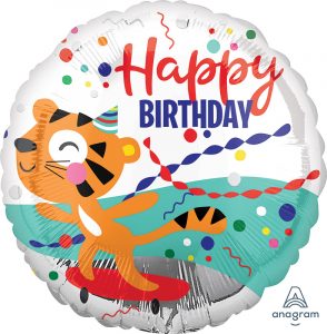 Birthday Skating Tiger 18in Balloon Party Supplies Decorations Ideas Novelty Gift 41294