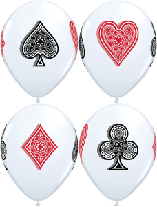 Casino Card Suits 11in Latex Balloons Party Supplies Decorations Ideas Novelty Gift 44800