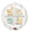 Silver Teddy Bear Christening 18in Balloon Party Supplies Decorations Ideas Novelty Gift 08697