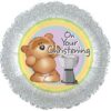 Silver Fizzy Moon Bear Christening 18in Balloon Party Supplies Decorations Ideas Novelty Gift 114878