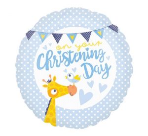 Blue Giraffe Christening Standard Balloon Party Supplies Decorations Ideas Novelty Gift