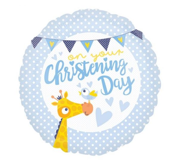 Blue Giraffe Christening 18in Balloon Party Supplies Decorations Ideas Novelty Gift 35711