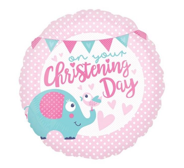 Pink Elephant Christening Day 18in Balloon Party Supplies Decorations Ideas Novelty Gift 35712