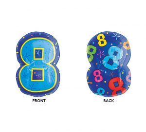 8th Birthday Jr Shape Balloon Party Supplies Decorations Ideas Novelty Gift
