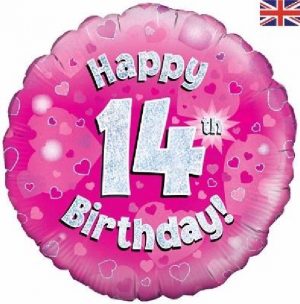 Happy 14th Birthday Pink Balloon Party Supplies Decorations Ideas Novelty Gift