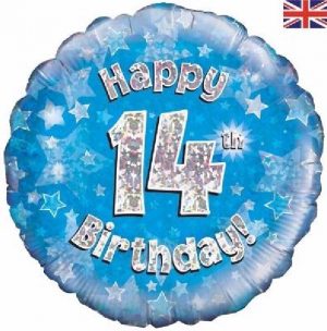 Happy 14th Birthday Blue Balloon Party Supplies Decorations Ideas Novelty Gift